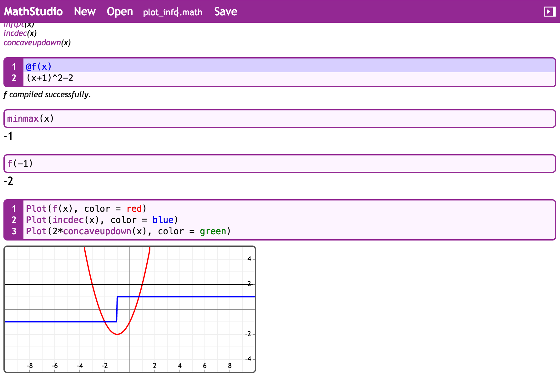 mathstudio function